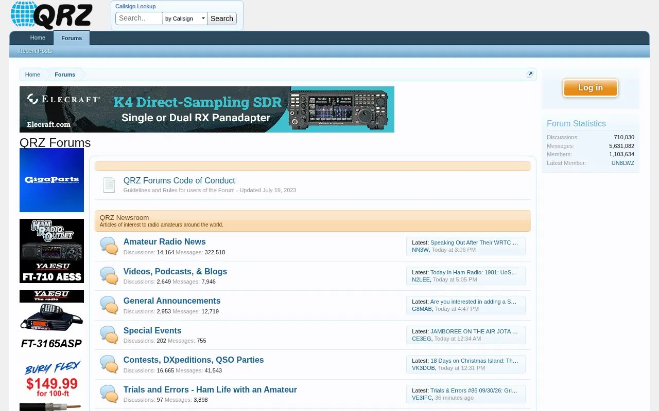 Forums homepage screenshot
