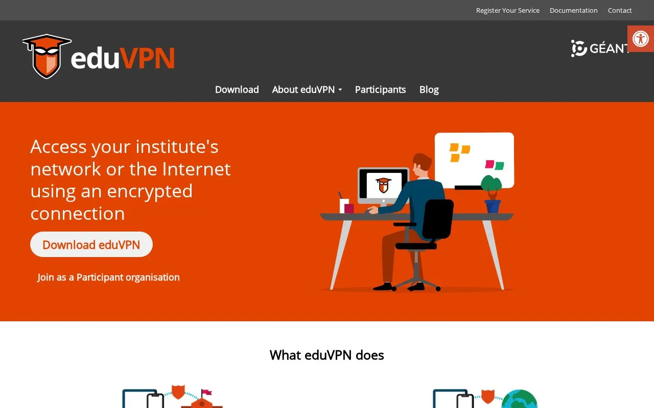 Edu VPN homepage screenshot