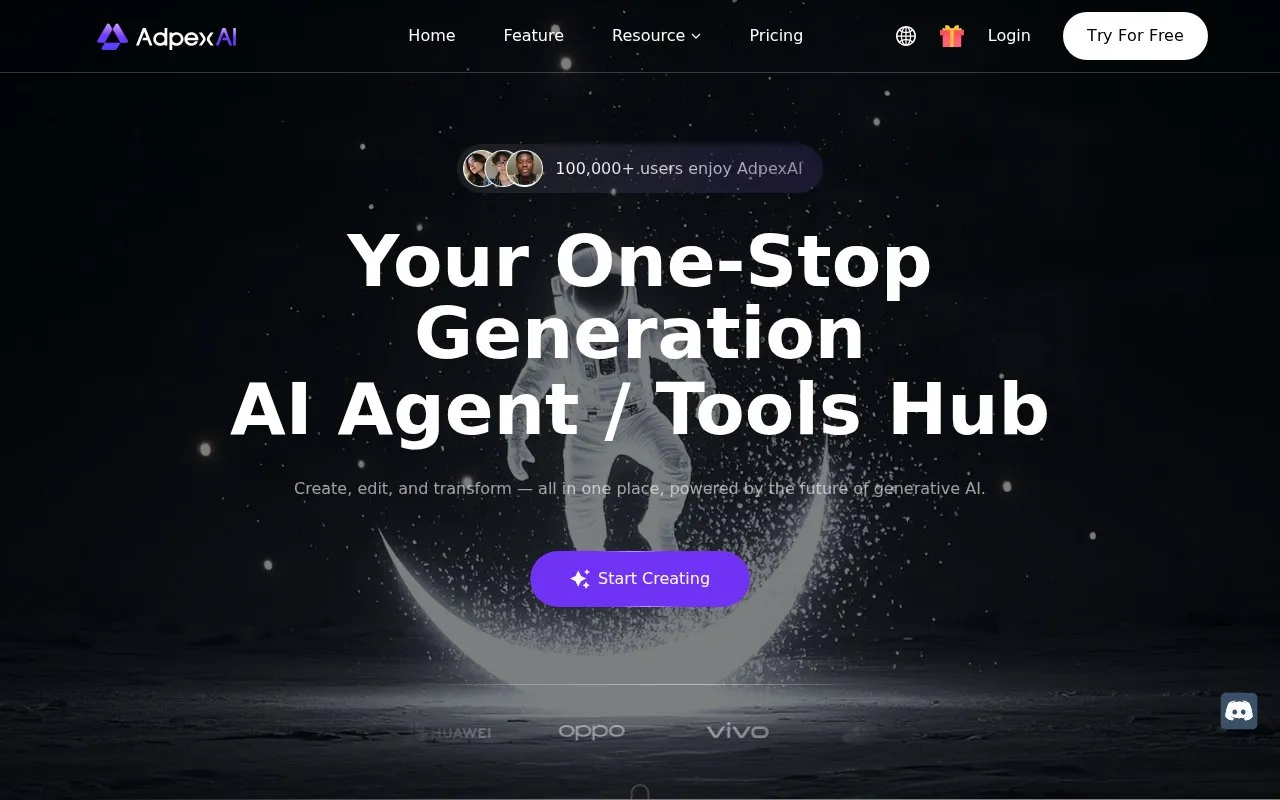 AdpexAI homepage screenshot