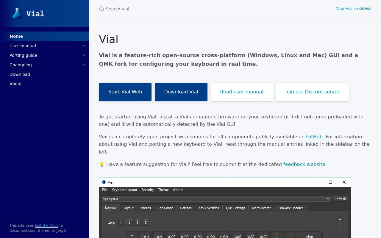 Vial homepage screenshot