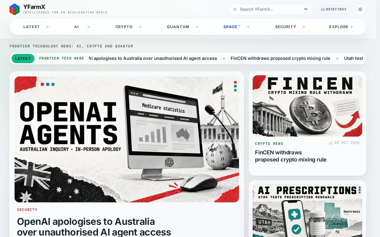 YFarmX homepage screenshot