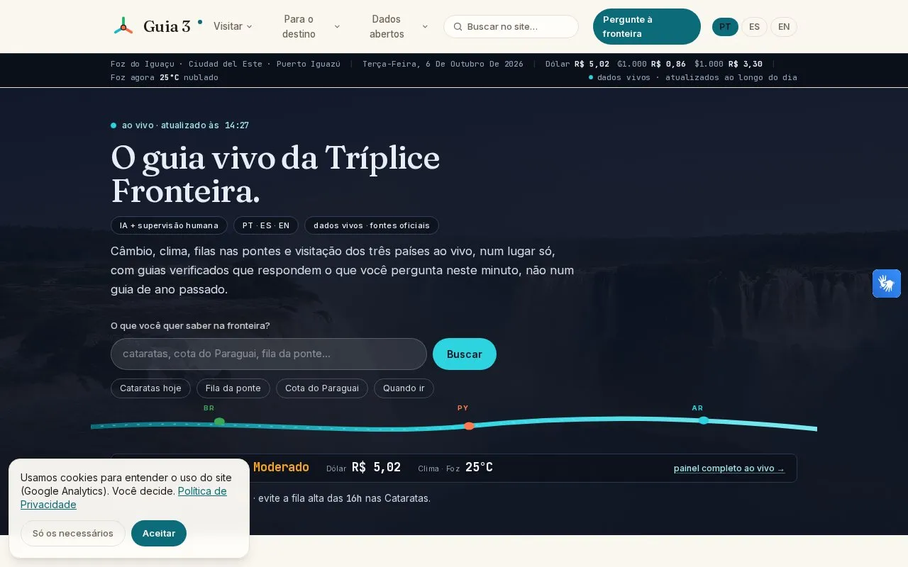 Marco Três homepage screenshot