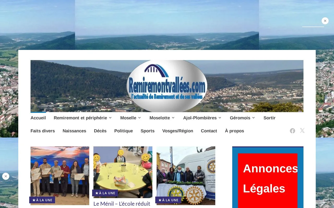 Remiremontvallées.com homepage screenshot