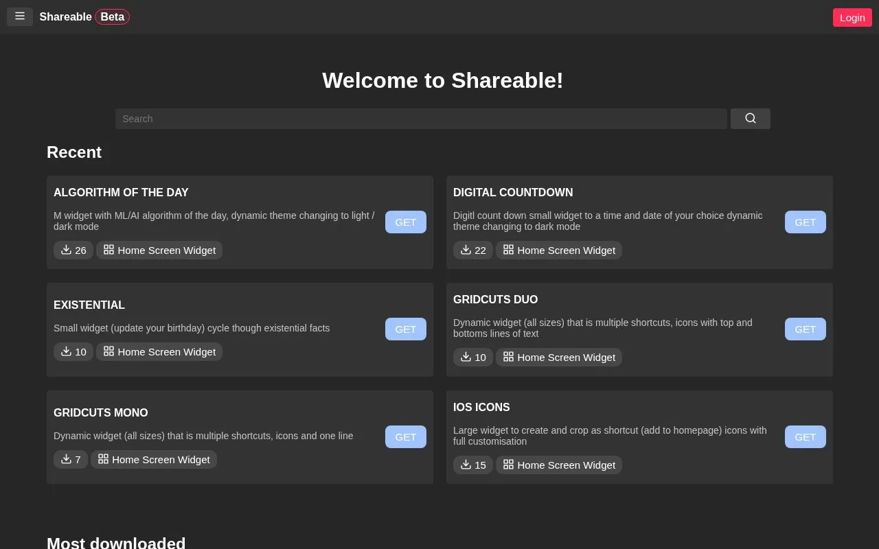 Shareable homepage screenshot