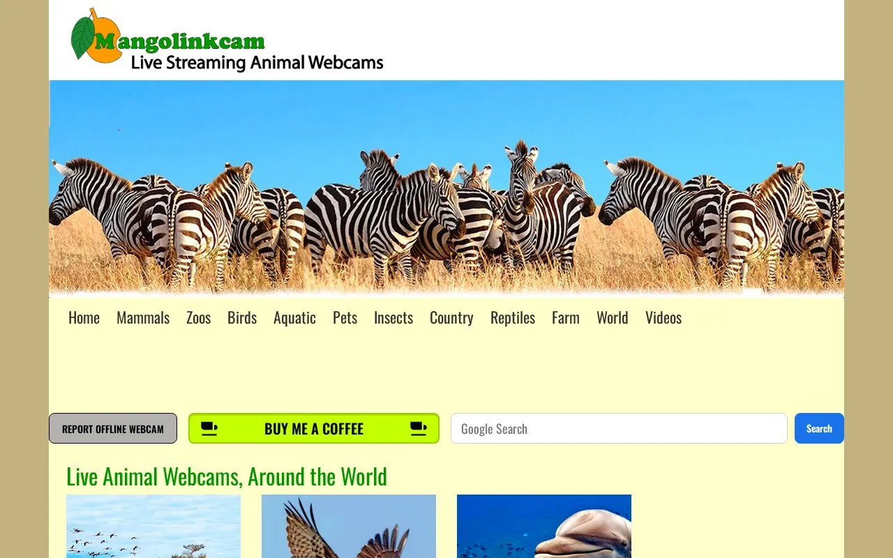 Mangolinkcam homepage screenshot