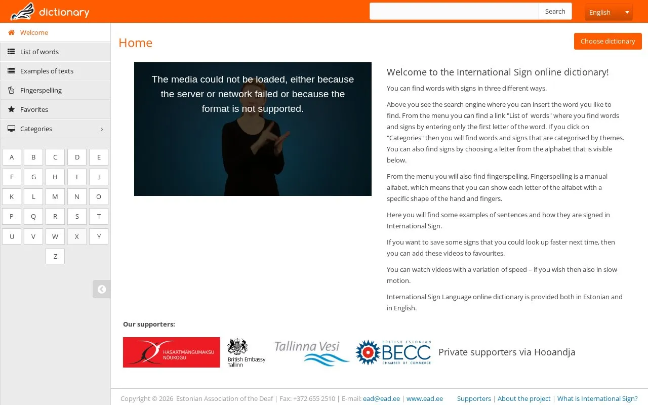 International Sign homepage screenshot