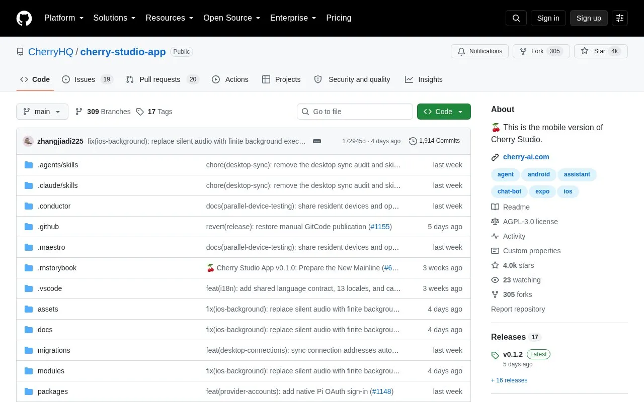 Cherry Studio homepage screenshot