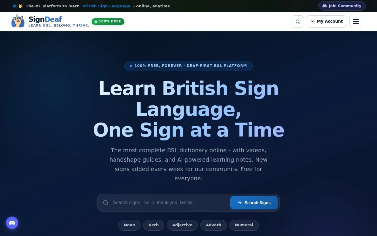 SignDeaf homepage screenshot