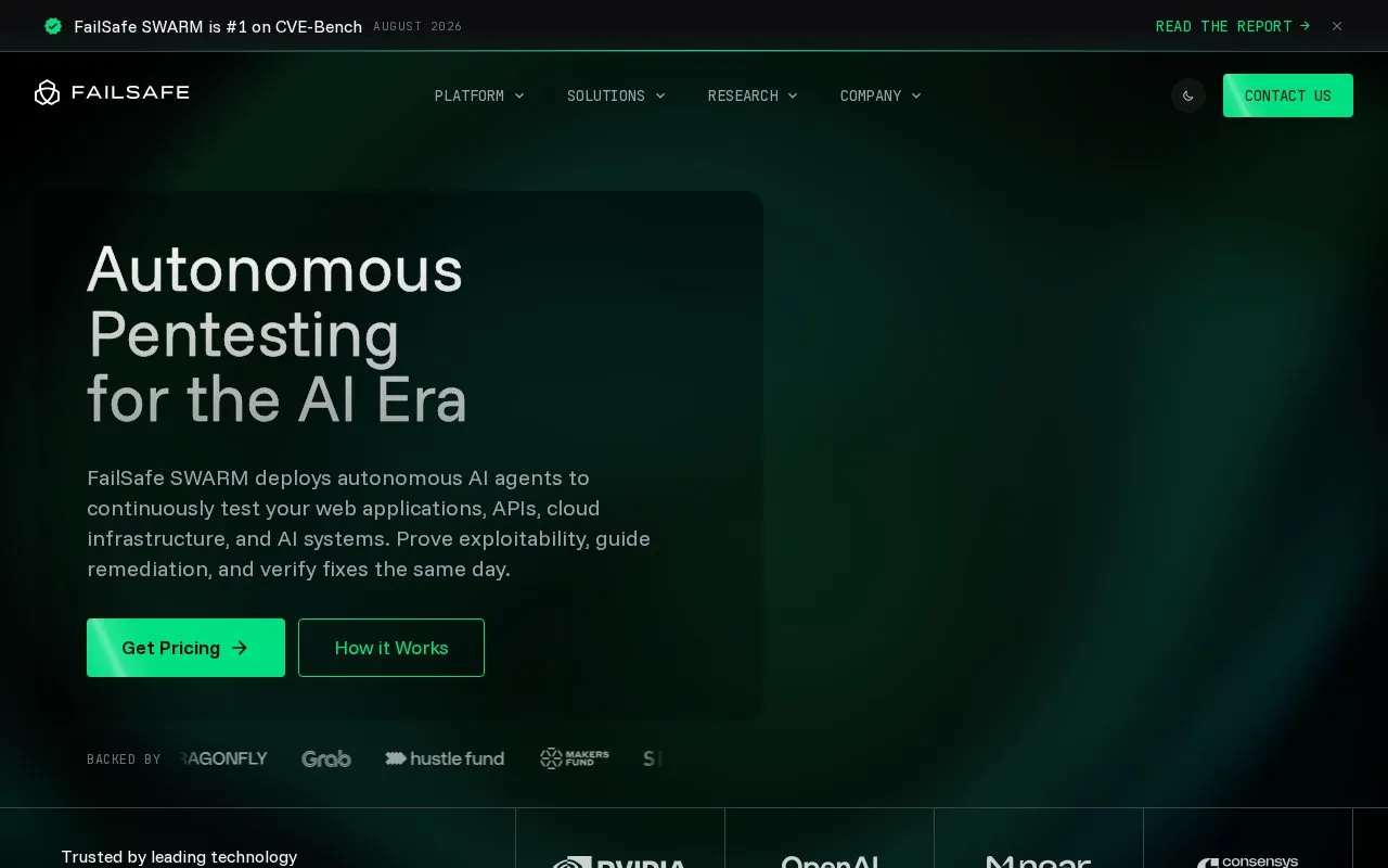 FailSafe homepage screenshot