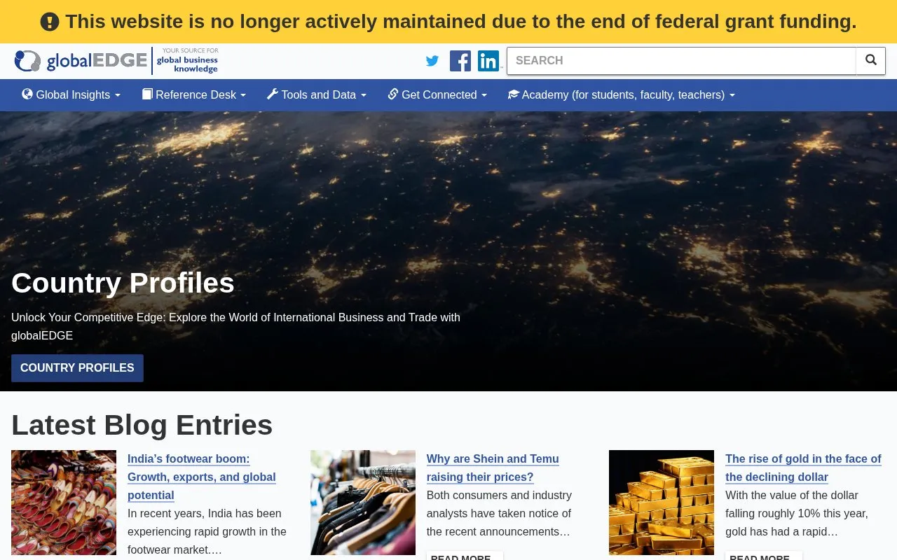 GlobalEdge homepage screenshot