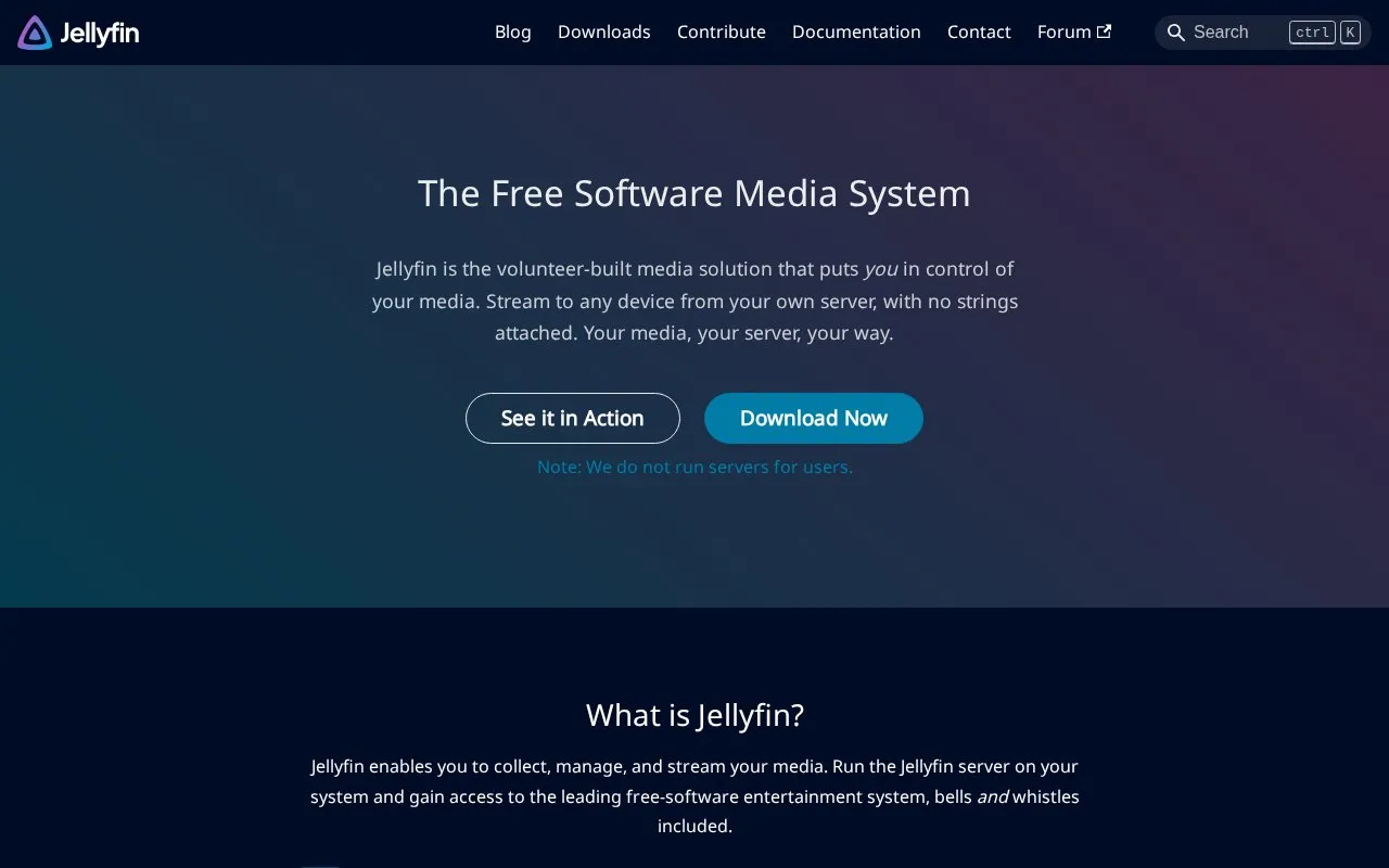 Jellyfin homepage screenshot