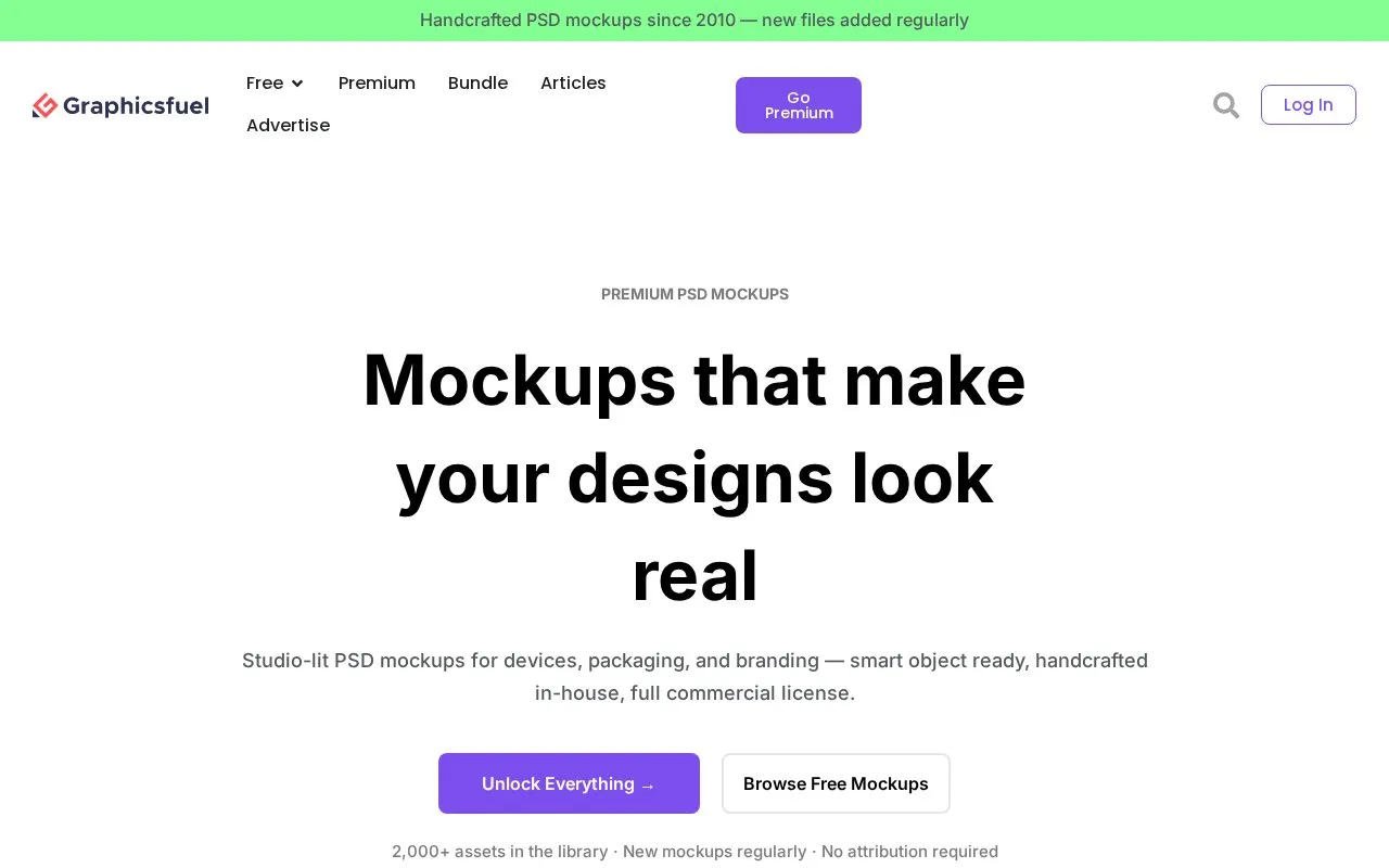 Graphicsfuel homepage screenshot