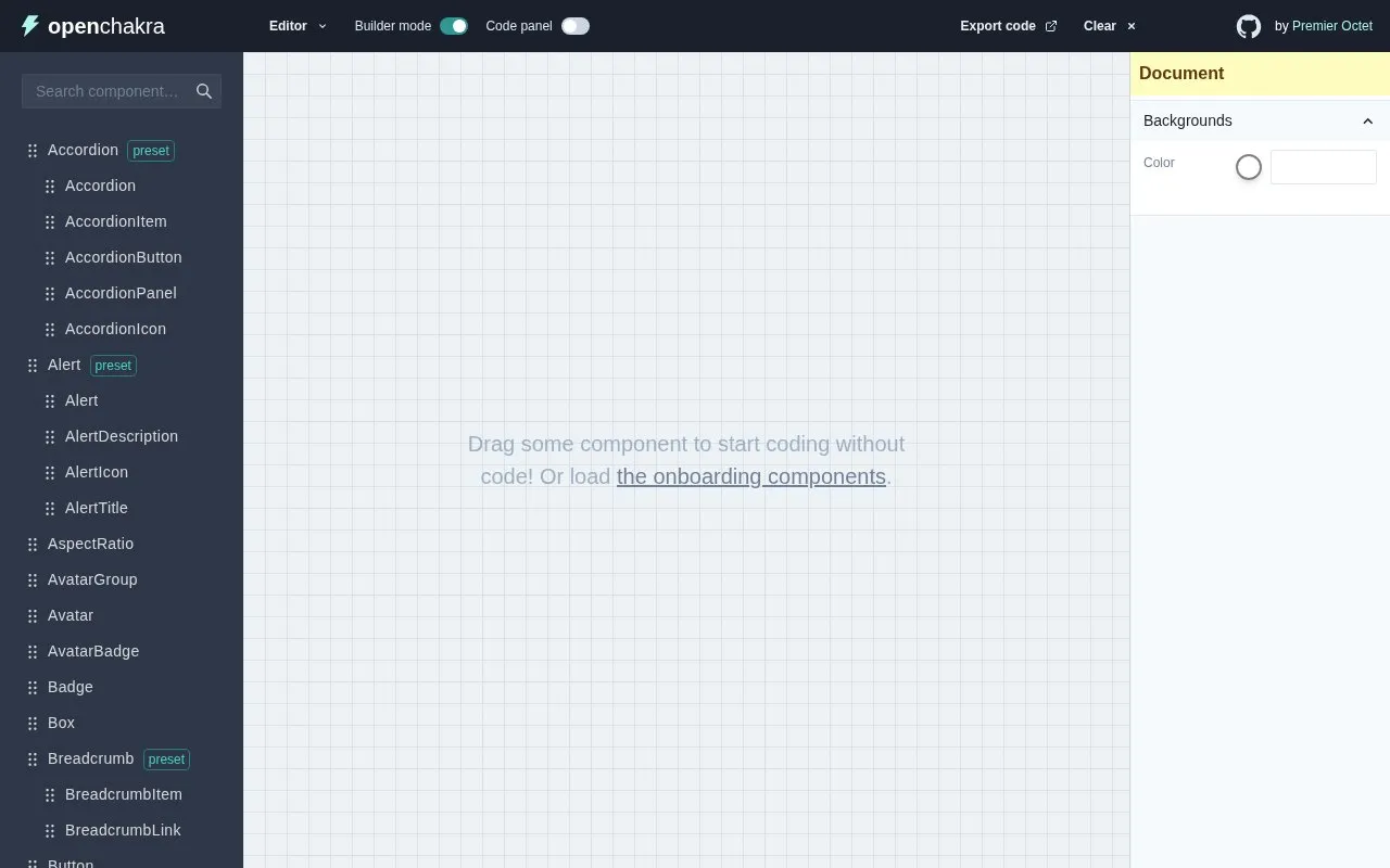 OpenChakra homepage screenshot