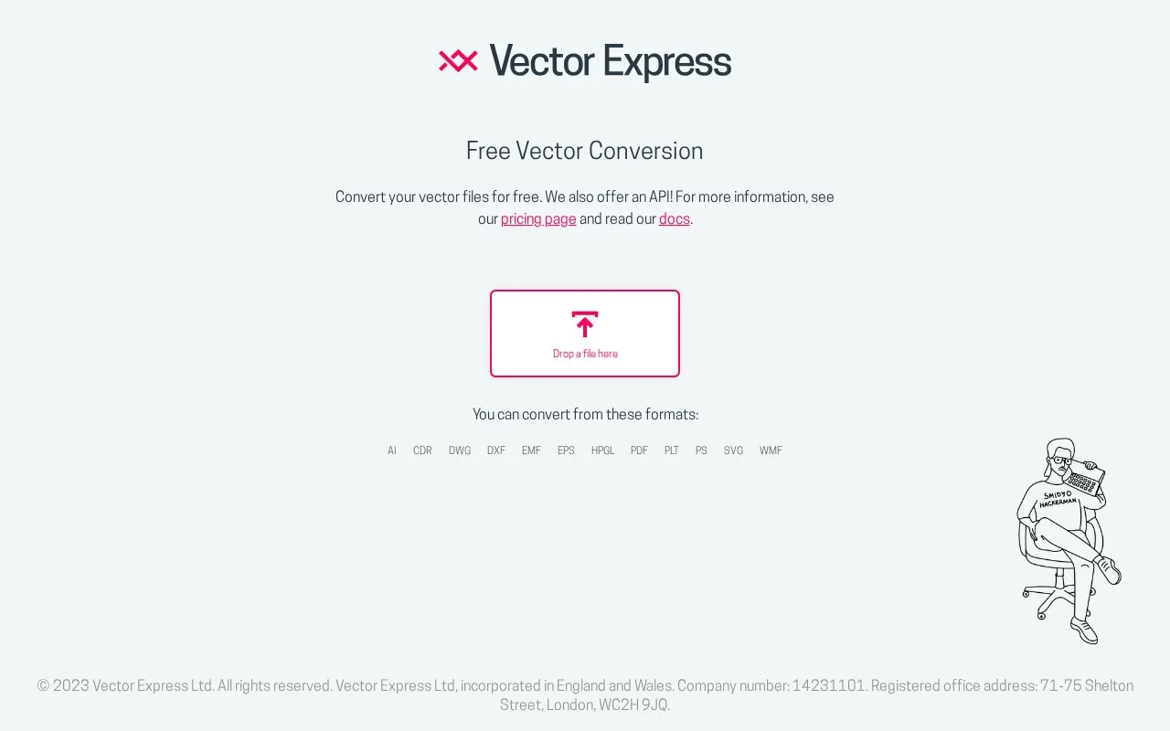 Vector Express homepage screenshot