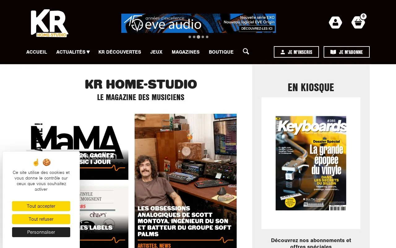 KR home-studio homepage screenshot