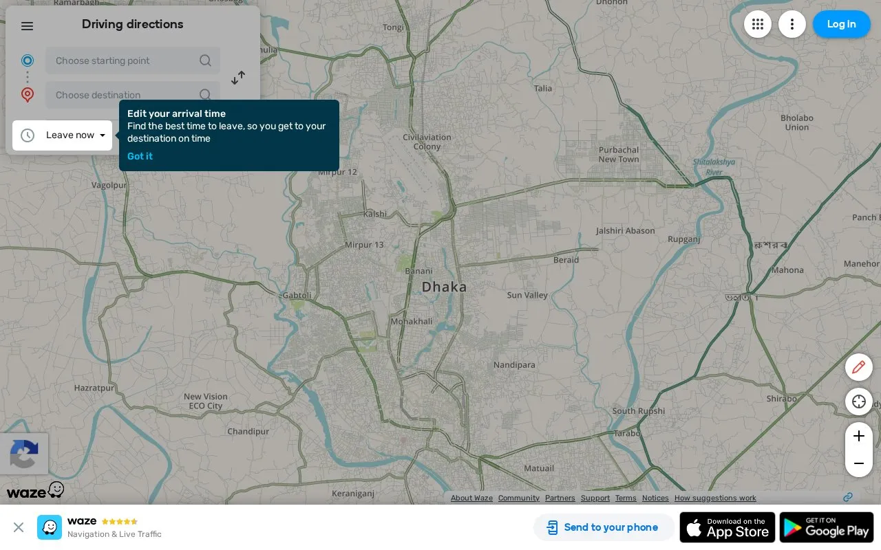 Waze homepage screenshot