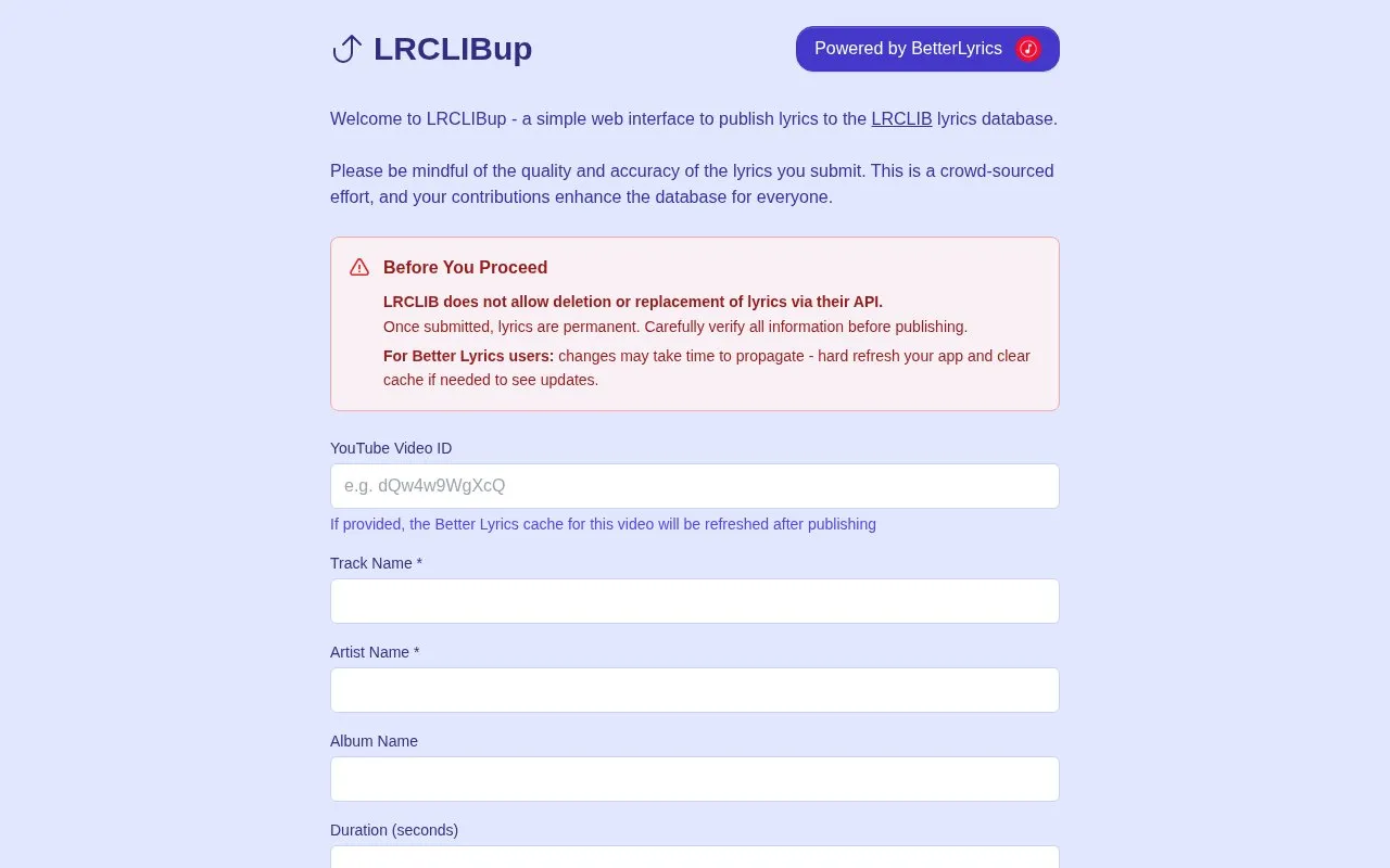 Uploader homepage screenshot