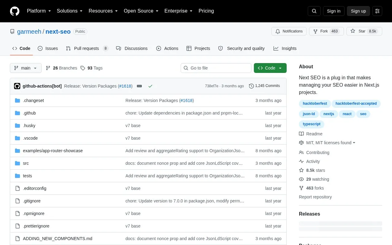 next-seo homepage screenshot