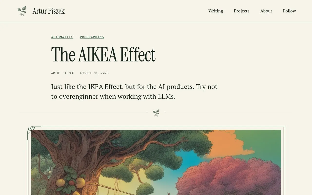The AIKEA Effect homepage screenshot