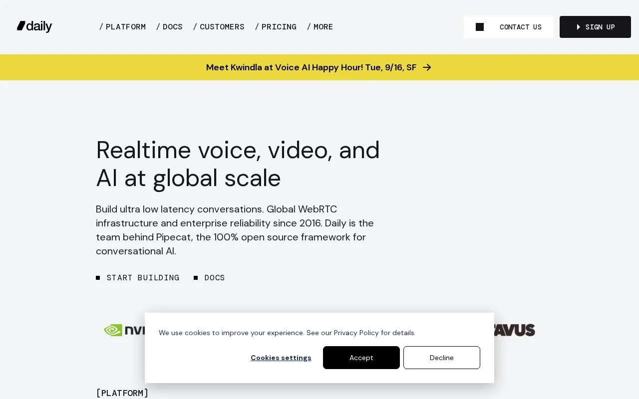 Daily homepage screenshot