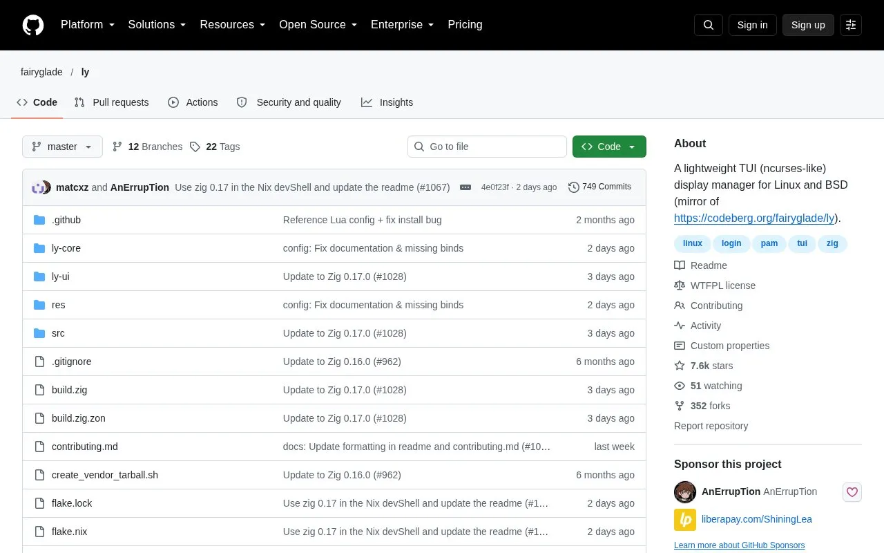 ly homepage screenshot