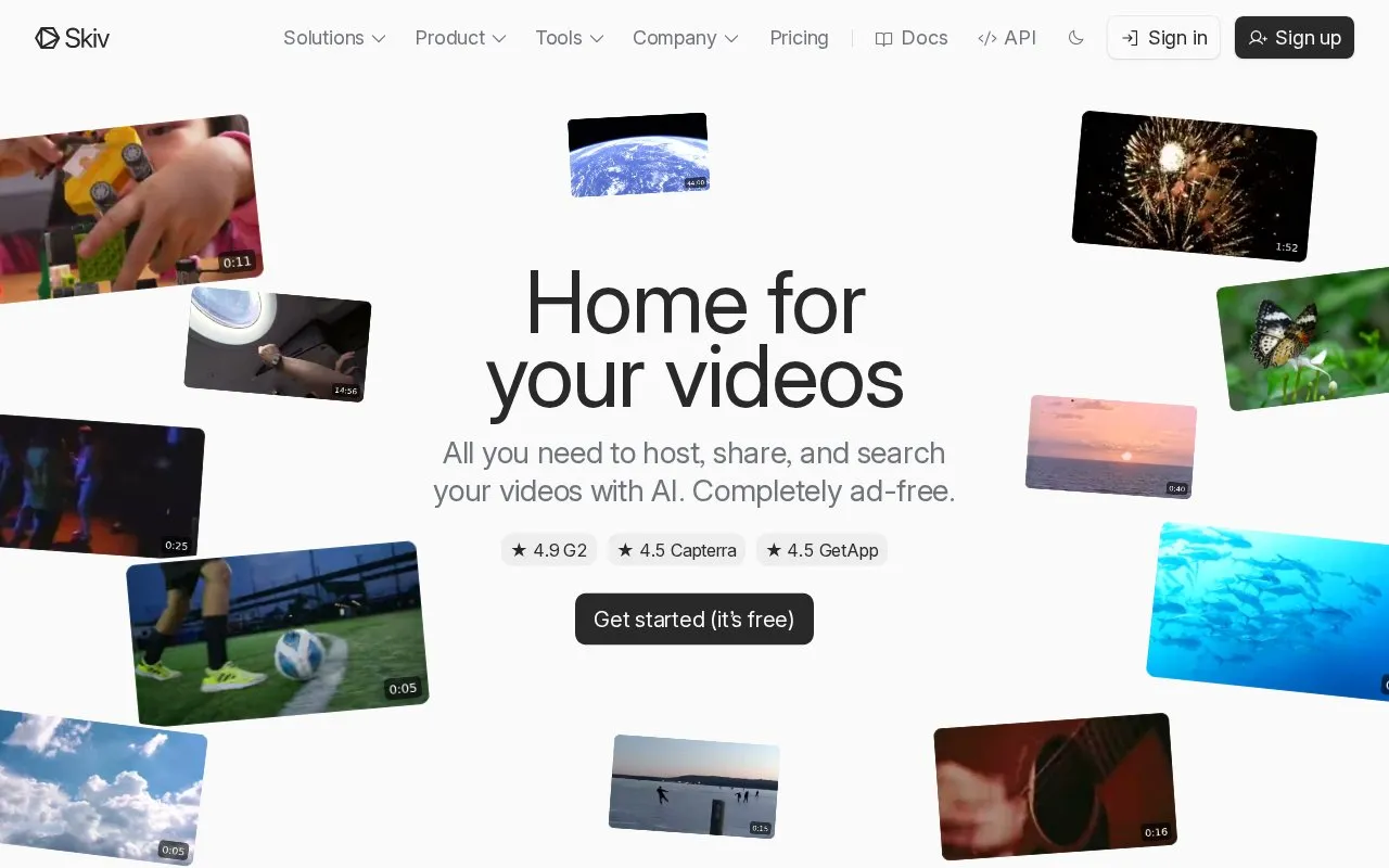 Skiv homepage screenshot