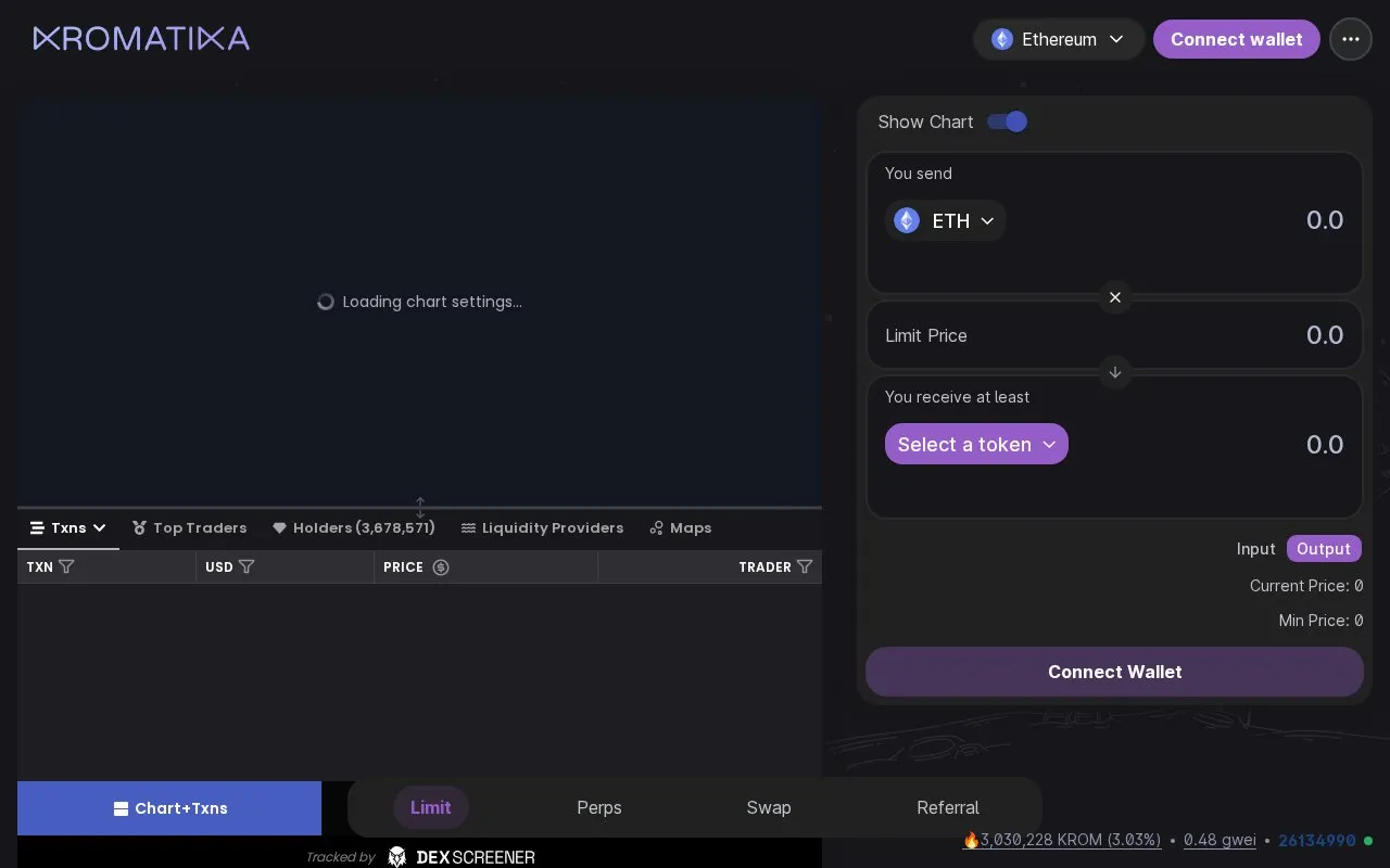 Kromatika homepage screenshot