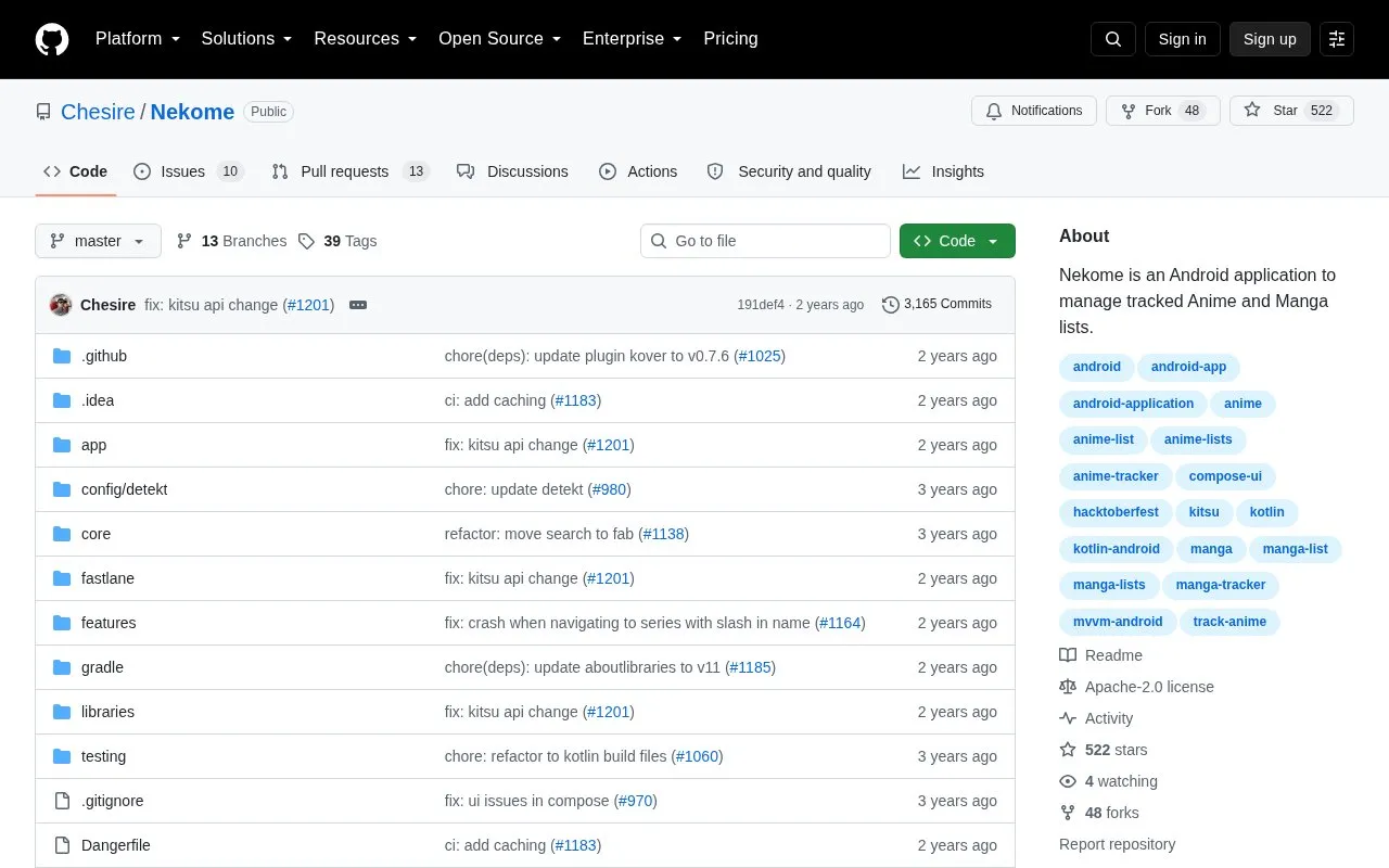 Nekome homepage screenshot