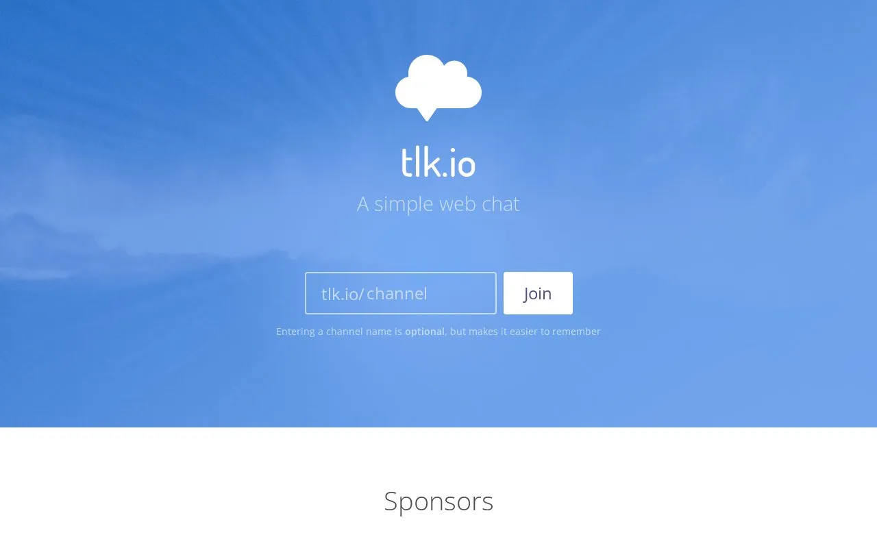 tlk.io homepage screenshot