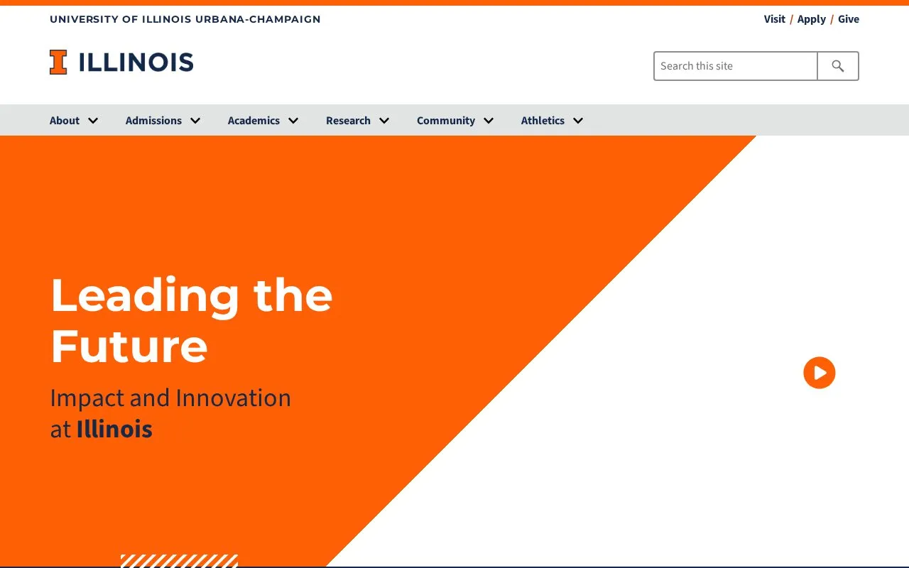 University of Illinois at Urbana-Champaign homepage screenshot