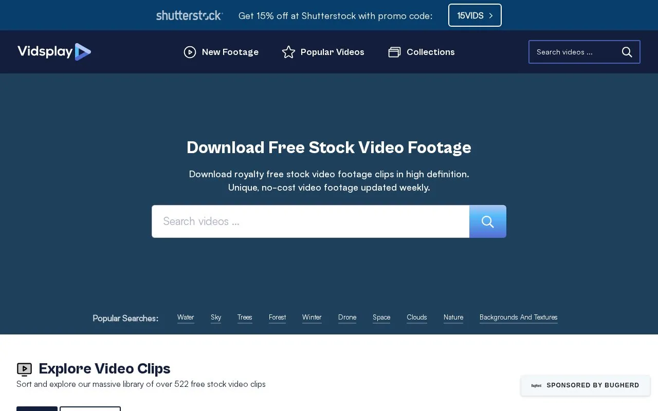 VidsPlay homepage screenshot