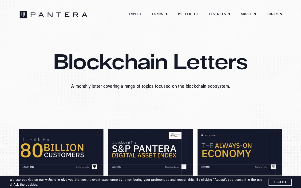 Pantera Research homepage screenshot