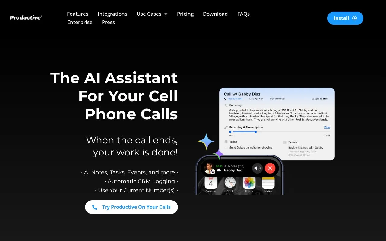 Productive.AI homepage screenshot