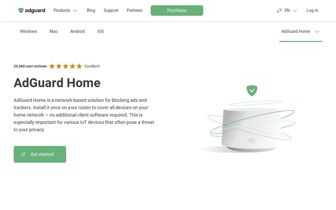 AdGuard Home homepage screenshot
