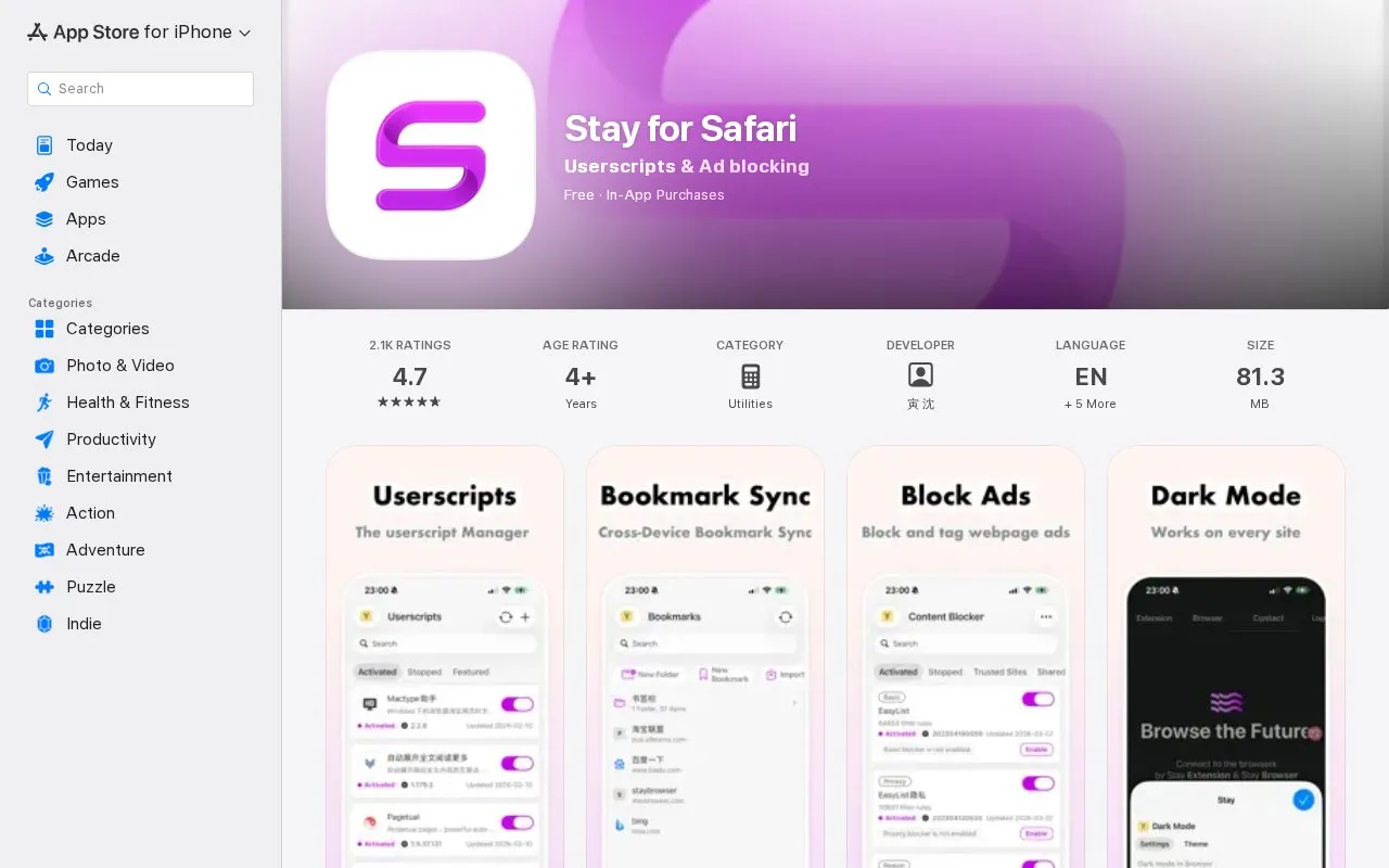 Stay homepage screenshot