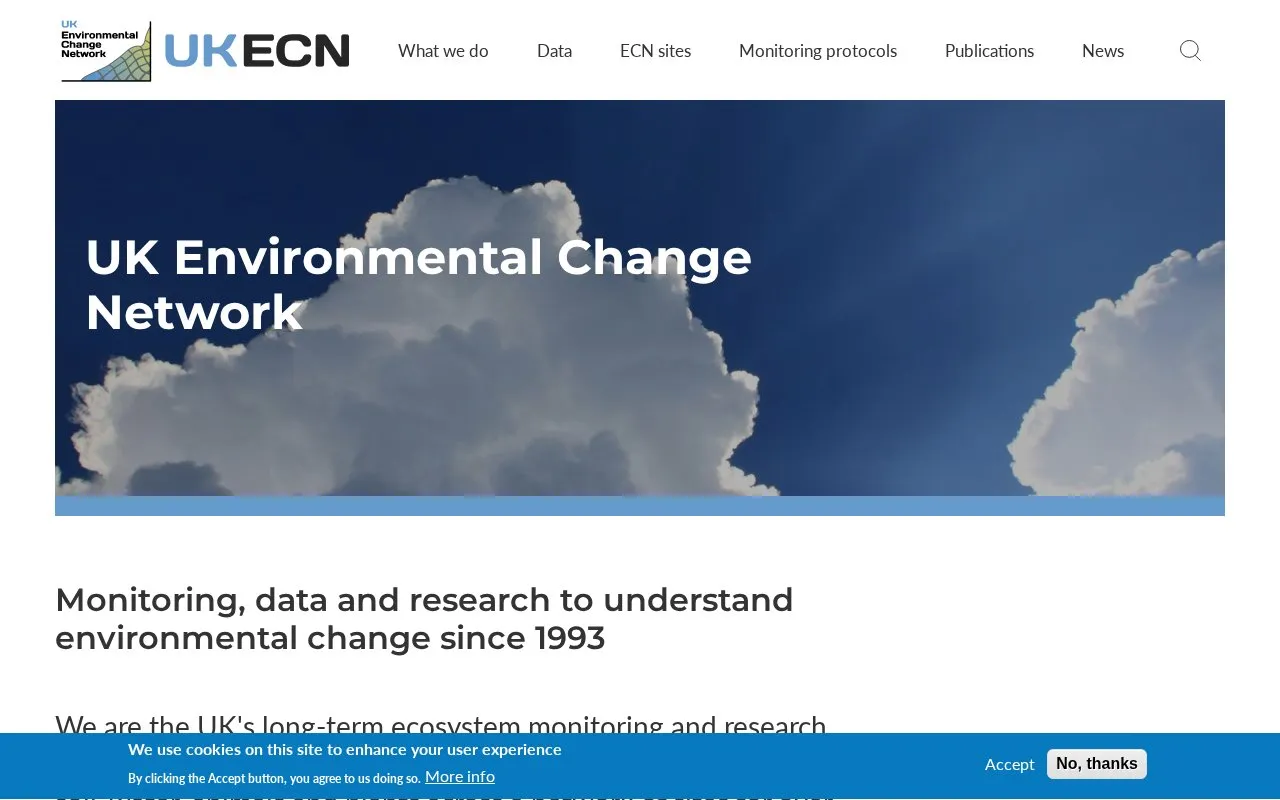 Environmental Change Network homepage screenshot