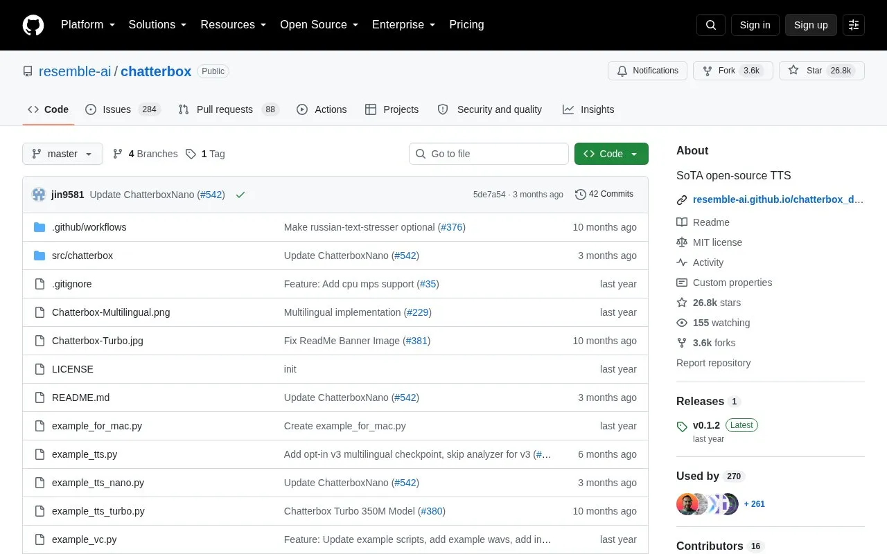 Chatterbox homepage screenshot