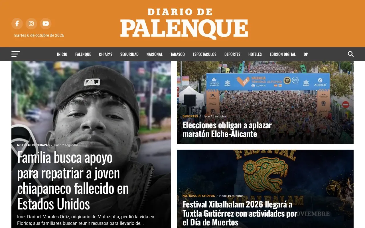 Diario de Palenque homepage screenshot