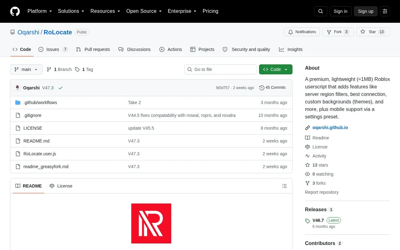 Ro Locate homepage screenshot