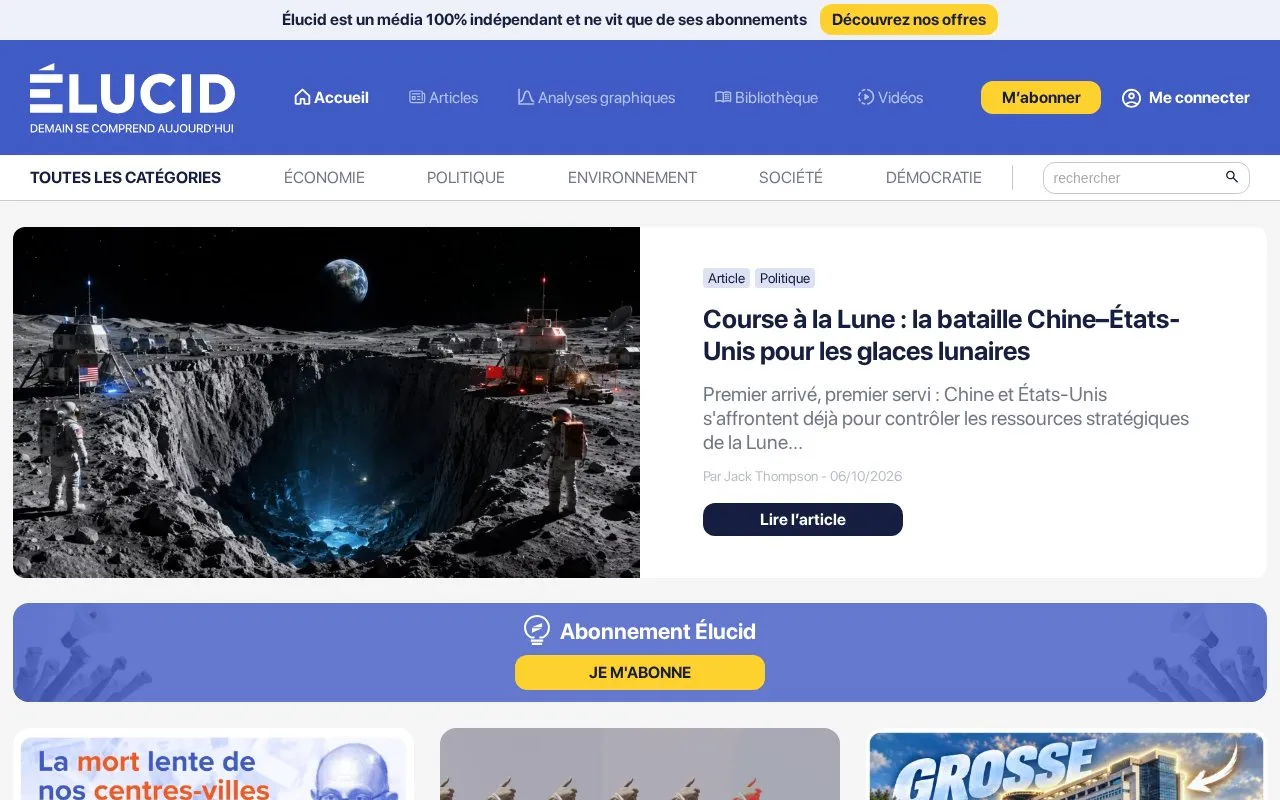 Élucid homepage screenshot