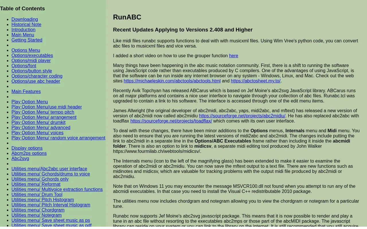 Runabc homepage screenshot