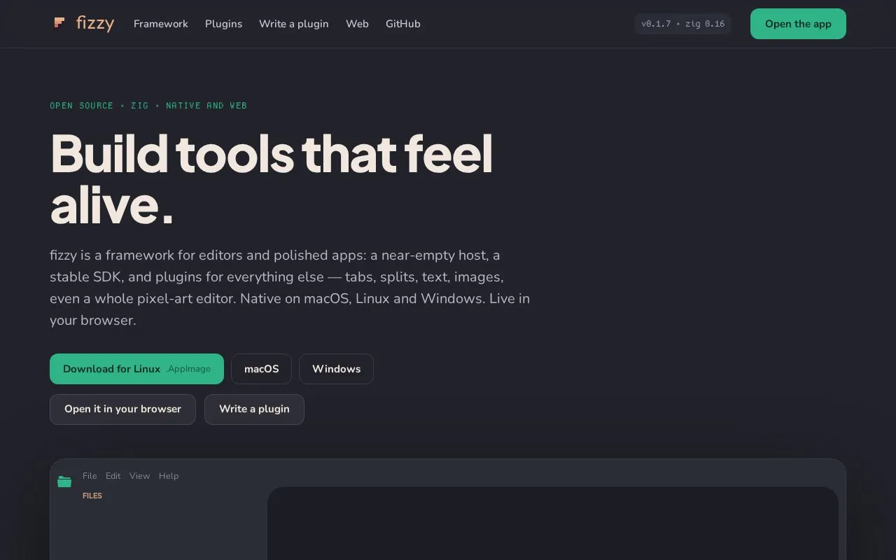 fizzy homepage screenshot