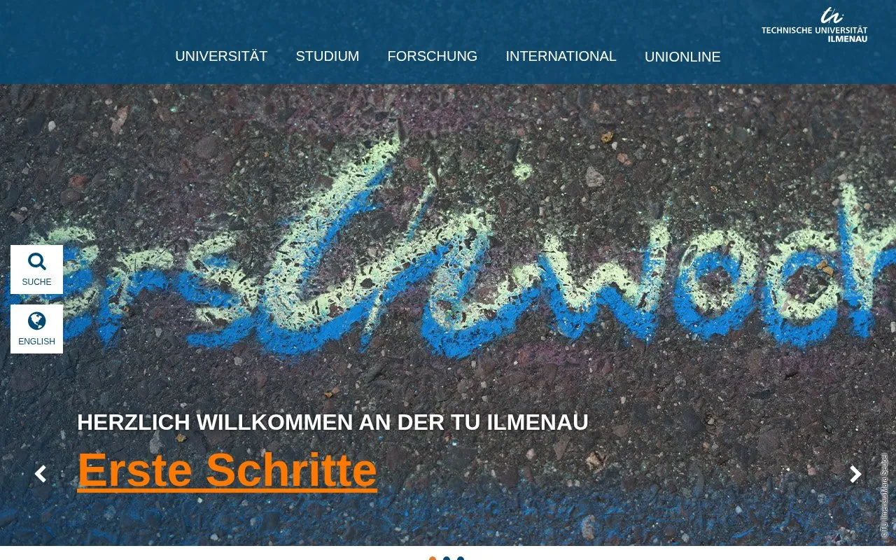 Technische Universitat Ilmenau homepage screenshot