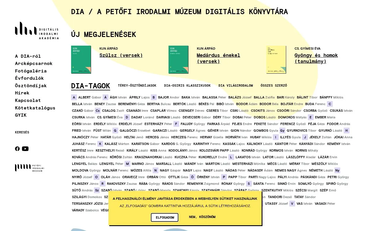 Digital Literary Academy homepage screenshot