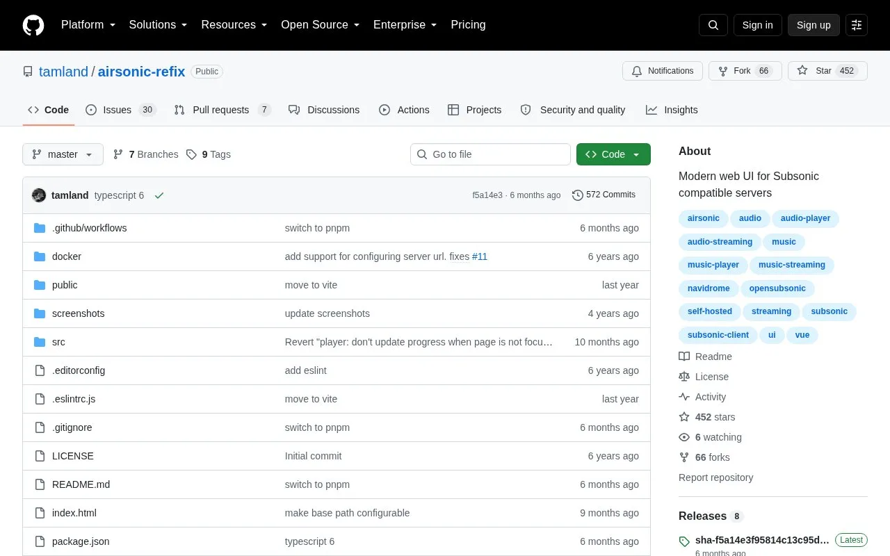Web UI homepage screenshot