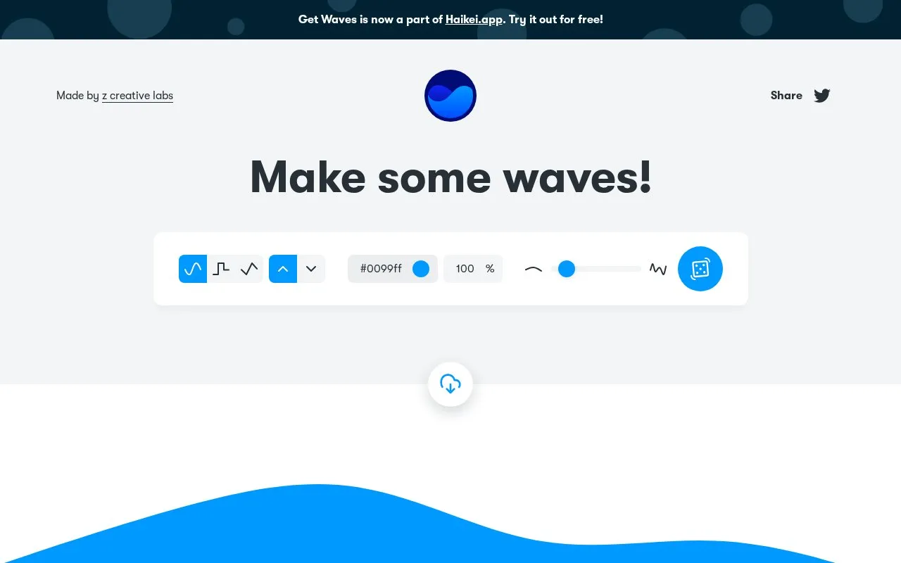 Get Waves homepage screenshot