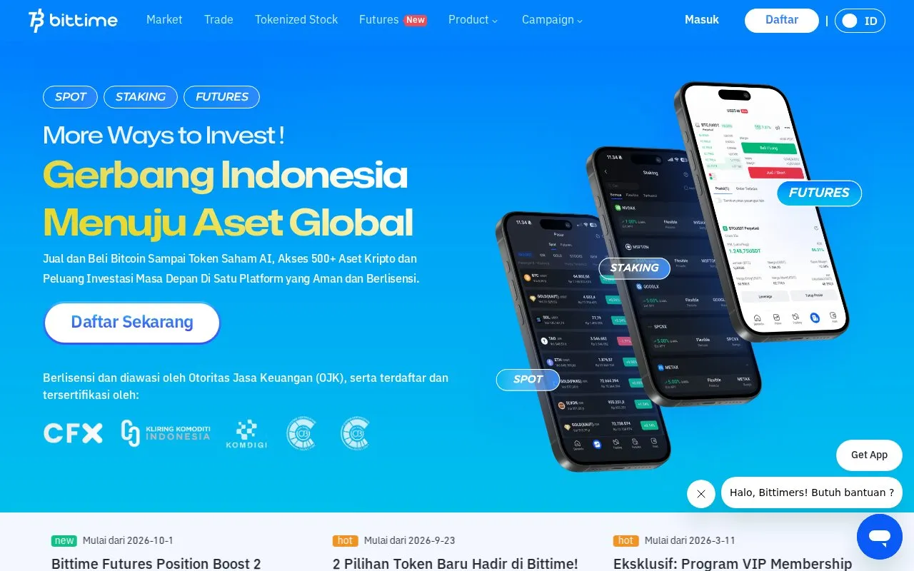 Bittime homepage screenshot