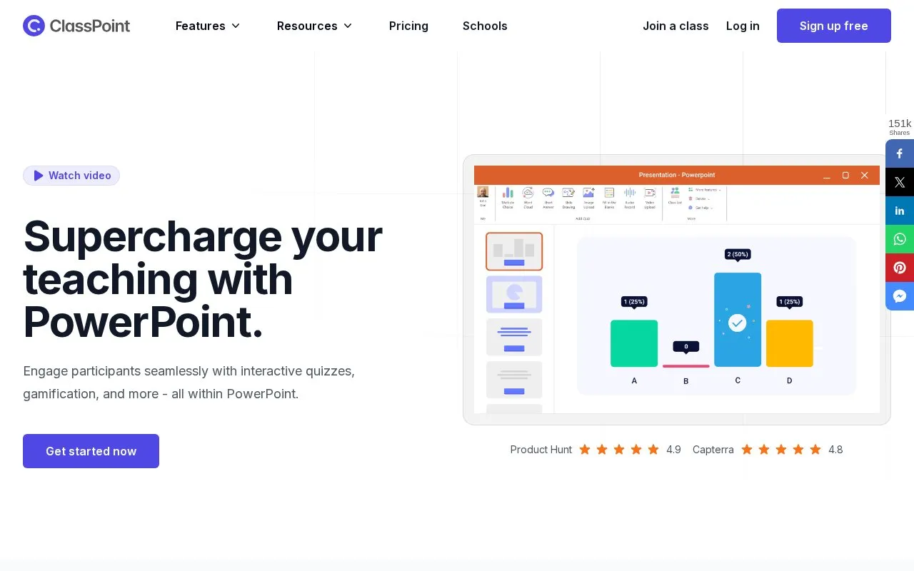 ClassPoint homepage screenshot
