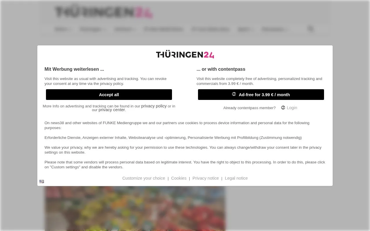 Thüringen24 homepage screenshot