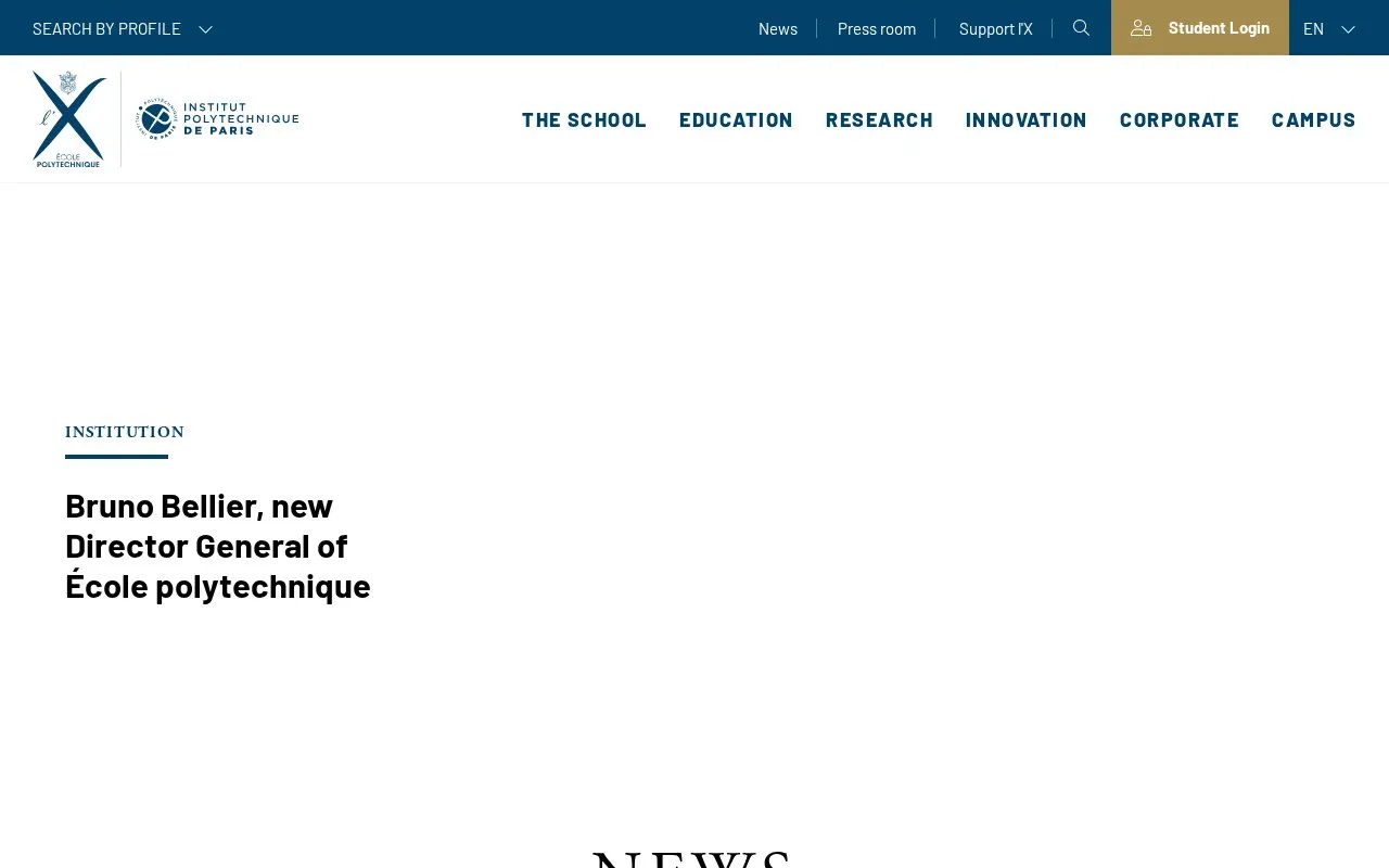 École polytechnique homepage screenshot